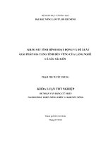   KHẢO SÁT TÌNH HÌNH HOẠT ĐỘNG VÀ ĐỀ XUẤT  GIẢI PHÁP GIA TĂNG TÍNH BỀN VỮNG CỦA LÀNG NGHỀ  CÁ SẤU SÀI GÒN 