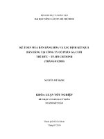 KẾ TOÁN MUA BÁN HÀNG HÓA VÀ XÁC ĐỊNH KẾT QUẢ  BÁN HÀNG TẠI CÔNG TY CỔ PHẦN GA CUỐI  THỦ ĐỨC – TP. HỒ CHÍ MINH  (THÁNG 012010)   