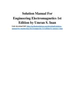 Download solution manual for engineering electromagnetics 1st edition by umran s  inan 