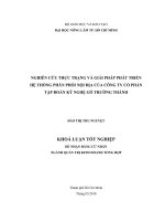 NGHIÊN CỨU THỰC TRẠNG VÀ GIẢI PHÁP PHÁT TRIỂN  HỆ THỐNG PHÂN PHỐI NỘI ĐỊA CỦA CÔNG TY CỔ PHẦN  TẬP ĐOÀN KỸ NGHỆ GỖ TRƯỜNG THÀNH     