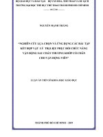 Nghiên cứu lựa chọn và ứng dụng các bài tập kết hợp vật lý trị liệu phục hồi chức năng vận động sau chấn thương khớp cổ chân cho vận động viên (Luận án tiến sĩ)