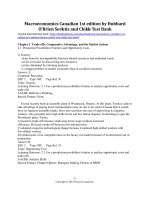 Macroeconomics canadian 1st edition by hubbard OBrien serletis and childs test bank 