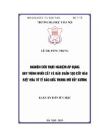 LATS Y HỌC Nghiên cứu thực nghiệm áp dụng quy trình nuôi cấy và bảo quản tạo cốt bào biệt hóa từ tế bào gốc trung mô tủy xương (FULL TEXT)