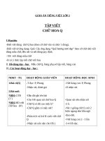 Giáo án Tiếng Việt 2 tuần 20 bài: Tập viết  Chữ hoa: Q