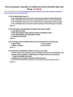 Macroeconomics canadian 1st edition by karlan morduch alam and wong test bank 