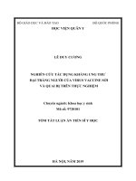 Nghiên cứu tác dụng kháng ung thư đại tràng người của virus vaccine sởi và quai bị trên thực nghiệm (tt) 