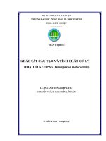  KHẢO SÁT CẤU TẠO VÀ TÍNH CHẤT CƠ LÝ       HÓA  GỖ KEMPAS (Koompassia malaccensis) 