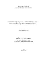   NGHIÊN CỨU HIỆN TRẠNG VÀ HÀNH VI TIÊU DÙNG MỘT  SỐ SẢN PHẨM SỮA TẠI THÀNH PHỐ HỒ CHÍ MINH   