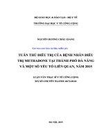 Tuân thủ điều trị của bệnh nhân điều trị methadone tại thành phố đà nẵng và một số yếu tố liên quan, năm 2015 