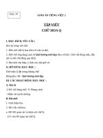 Giáo án Tiếng Việt 2 tuần 20 bài: Tập viết  Chữ hoa: Q