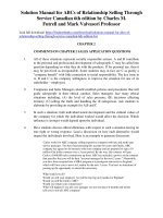 Solutions manual for ABCs of relationship selling through service canadian 6th edition by futrell and professor 