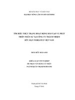 TÌM HIỂU THỰC TRẠNG HOẠT ĐỘNG ĐÀO TẠO VÀ PHÁT  TRIỂN NHÂN SỰ TẠI CÔNG TY TRÁCH NHIỆM   HỮU HẠN TERRATEX VIỆT NAM 