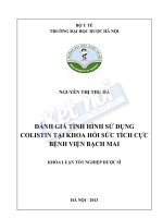 Đánh giá tình hình sử dụng colistin tại khoa hồi sức tích cực bệnh viện bạch mai 