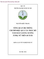 Tổng quan hệ thống chi phí hiệu quả của các phác đồ tầm soát loãng xương ở phụ nữ trên 40 tuổi  