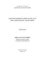    PHÂN TÍCH TÌNH HÌNH TÀI CHÍNH TẠI CÔNG TY CỔ  PHẦN TẬP ĐOÀN HOA SEN – HOA SEN GROUP 