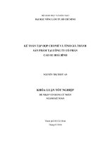   KẾ TOÁN TẬP HỢP CHI PHÍ VÀ TÍNH GIÁ THÀNH   SẢN PHẨM TẠI CÔNG TY CỔ PHẦN   CAO SU HOÀ BÌNH   