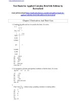 Test bank for applied calculus brief 6th edition by berresford 