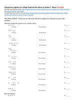 Introductory algebra for college students 6th edition by blitzer test bank 