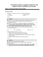Test bank for mosbys canadian textbook for the support worker 3rd edition by sorrentino download 