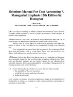 Solutions manual for cost accounting a managerial emphasis 15th edition by horngren download 