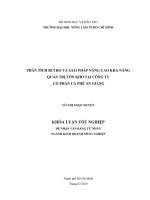   PHÂN TÍCH RỦI RO VÀ GIẢI PHÁP NÂNG CAO KHẢ NĂN QUẢN TRỊ TỒN KHO TẠI CÔNG TY   CỔ PHẦN CÀ PHÊ AN GIANG   