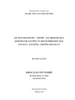   KẾ TOÁN DOANH THU – CHI PHÍ – XÁC ĐỊNH KẾT QUẢ  KINH DOANH TẠI CÔNG TY TRÁCH NHIỆM HỮU HẠN   SẢN XUẤT _XÂY DỰNG _THƯƠNG MẠI GIA UY     