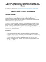 The legal and regulatory environment of business 16th edition by pagnattaro cahoy shedd and morehead solution manual 