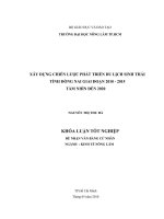   XÂY DỰNG CHIẾN LƯỢC PHÁT TRIỂN DU LỊCH SINH THÁI  TỈNH ĐỒNG NAI GIAI ĐOẠN 2010  2015  TẦM NHÌN ĐẾN 2020 