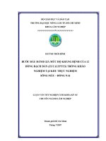 BƯỚC ĐẦU ĐÁNH GIÁ MỨC ĐỘ KHÁNG BỆNH CỦA 12  DÒNG BẠCH ĐÀN (EUCALYPTUS) TRỒNG KHẢO  NGHIỆM TẠI KHU THỰC NGHIỆM   SÔNG MÂY – ĐỒNG NAI   