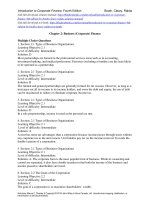 Introduction to corporate finance 4th edition by booth cleary rakita solution manual 