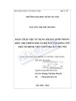 Phân tích việc sử dụng kháng sinh trong điều trị nhiễm khuẩn hô hấp tại khoa nội một số bệnh viện trên địa bàn hà nội  