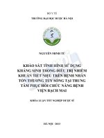 Khảo sát tình hình sử dụng kháng sinh trong điều trị nhiễm khuẩn tiết niệu trên bệnh nhân tổn thương tủy sống tại trung tâm phục hồi chức năng bệnh viện 
