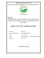 Khảo sát thực trạng vệ sinh an toàn thực phẩm tại bếp ăn công nghiệp của công ty TNHH thương mại đức thắng, thành phố bắc giang   tỉnh bắc giang 