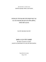 ĐÁNH GIÁ TỔN HẠI DO XÂM NHẬP MẶN TẠI XÃ TÂN THÀNH, HUYỆN GÒ CÔNG ĐÔNG,  TỈNH TIỀN GIANG 