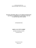   KẾ TOÁN VỐN BẰNG TIỀN VÀ CÁC KHOẢN THANH TOÁN  TẠI CÔNG TY TNHH DỊCH VỤ GIAO NHẬN, VẬN TẢI   VÀ THƯƠNG MẠI CÔNG THÀNH       