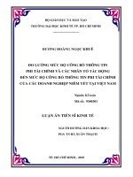 ĐO LƯỜNG mức độ CÔNG bố THÔNG TIN PHI TÀI CHÍNH VÀ CÁC NHÂN tố TÁC ĐỘNG đến mức độ CÔNG bố THÔNG TIN PHI TÀI CHÍNH CỦA CÁC DOANH NGHIỆP NIÊM yết TẠI VIỆT NAM 