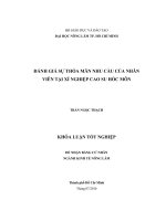   ĐÁNH GIÁ SỰ THỎA MÃN NHU CẦU CỦA NHÂN  VIÊN TẠI XÍ NGHIỆP CAO SU HÓC MÔN   
