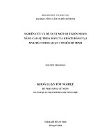 NGHIÊN CỨU VÀ ĐỀ XUẤT MỘT SỐ Ý KIẾN NHẰM  NÂNG CAO SỰ THOẢ MÃN CỦA KHÁCH HÀNG TẠI  MYLIFE COFFEE QUẬN 3 TP.HỒ CHÍ MINH 
