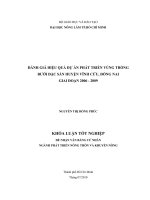   ĐÁNH GIÁ HIỆU QUẢ DỰ ÁN PHÁT TRIỂN VÙNG TRỒNG  BƯỞI ĐẶC SẢN HUYỆN VĨNH CỬU, ĐỒNG NAI  GIAI ĐOẠN 2006  2009 