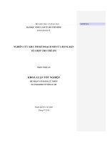   NGHIÊN CỨU KHẢ THI KẾ HOẠCH MỞ CỬA HÀNG BÁN  SỮA BỘT CHO TRẺ EM   