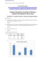 Solution manual for essentials of business statistics 5th edition by bowerman 