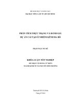 PHÂN TÍCH THỰC TRẠNG VÀ ĐÁNH GIÁ  DỰ ÁN CẢI TẠO Ô NHIỄM KÊNH BA BÒ 