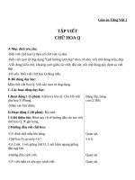 Giáo án Tiếng Việt 2 tuần 20 bài: Tập viết  Chữ hoa: Q