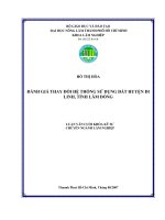   ĐÁNH GIÁ THAY ĐỔI HỆ THỐNG SỬ DỤNG ĐẤT HUYỆN DI  LINH, TỈNH LÂM ĐỒNG     