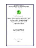 TÌM HIỂU NHỮNG HỆ THỒNG CANH TÁC CỦA CỘNG  ĐỒNG NGƯỜI KINH VÀ ÊĐÊ TẠI XÃ EASÔ   THUỘC KHU BẢO TỒN EASÔ HUYỆN    EAKAR TỈNH ĐĂKLĂK   