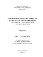   NHÂN TỐ ẢNH HƯỞNG ĐẾN NĂNG SUẤT SỮA BÒ VÀ GIẢI  PHÁP KHẮC PHỤC TÌNH TRẠNG Ô NHIỄM MÔI TRƯỜNG DO  CHĂN NUÔI BÒ SỮA TẠI XÃ PHÚ HÒA ĐÔNG   – CỦ CHI –TP. HỒ CHÍ MINH   