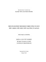   MỘT SỐ GIẢI PHÁP NHẰM HOÀN THIỆN CÔNG TÁC DUY  TRÌ VÀ ĐỘNG VIÊN NHÂN VIÊN TẠI CÔNG TY SAPACO   