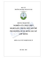 Nghiên cứu phát hiện sildenafil trong một số chế phẩm đông dược bằng sắc ký lớp mỏng  