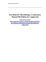 Download test bank for microbiology a laboratory manual 9th edition by cappuccino 