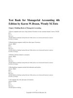 Link full download test bank for managerial accounting 4th edition by braun and tietz 